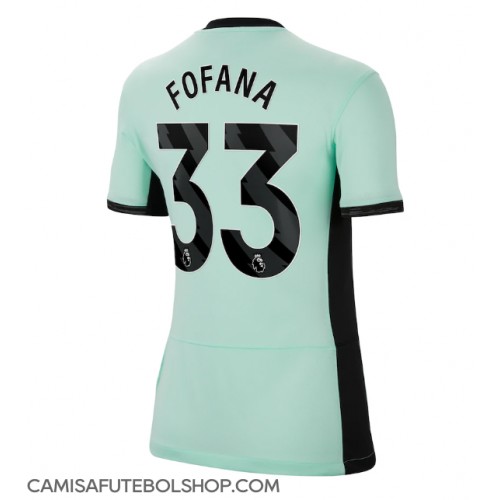 Camisa de time de futebol Chelsea Wesley Fofana #33 Replicas 3º Equipamento Feminina 2023-24 Manga Curta